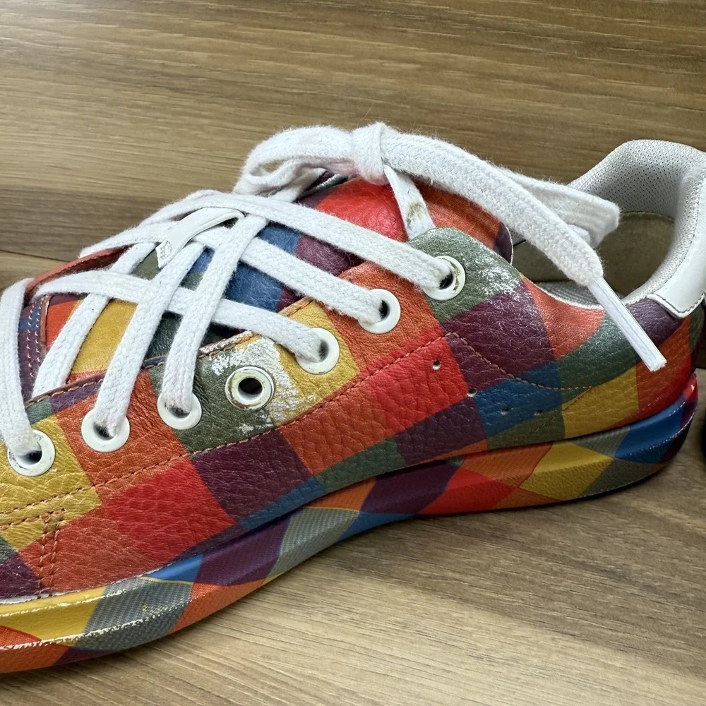 Tory Burch Howell Court Sneakers Womens 5 M Printed Leather Multi Low Top